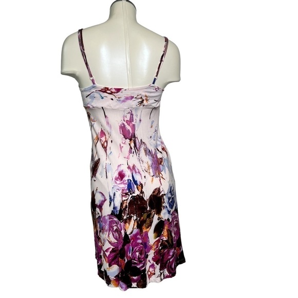 TRINKET Purple Pink Floral Sleeveless Ruffle Mini Sundress Size M - Picture 14 of 16